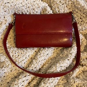 HOBO Clutch Wallet Bag Purse Soft Red Leather